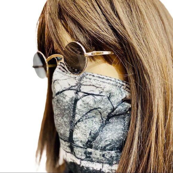 Multicolor Headband, Cowl, Face Cover 3 in 1, Brown Knit Beanies Hat NEW - Picture 4 of 5